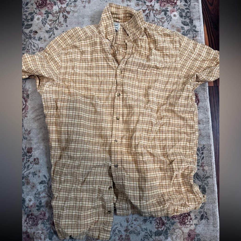 L.L. Bean Plaid Shirt, beige, men’s tall XL
